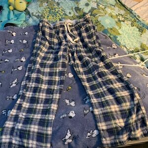 J. Crew Men’s Pajama Bottoms in Blue and Green Plaid